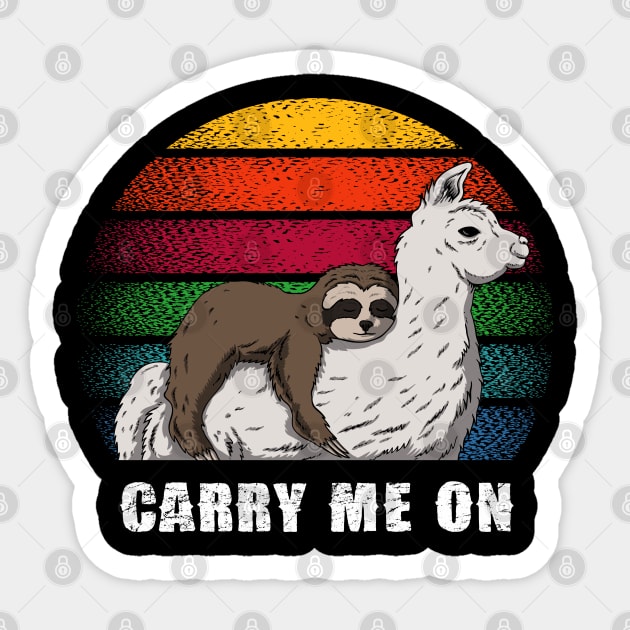 CARRY ME ON-  LLAMA & SLOTH Sticker by Pannolinno